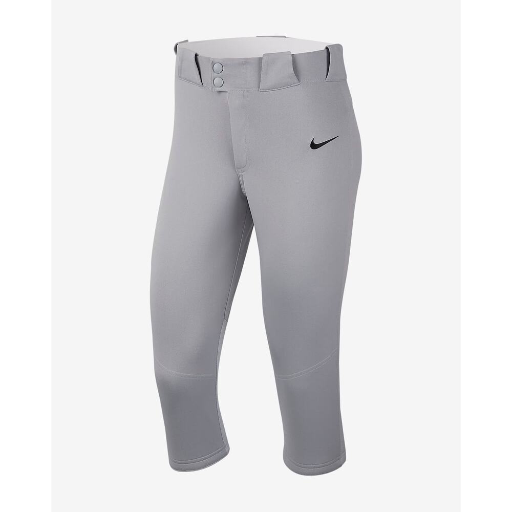 NWT Nike Vapor Select 3/4" Grey/Black Softball Pants Women’s Size M (AV6642-052)